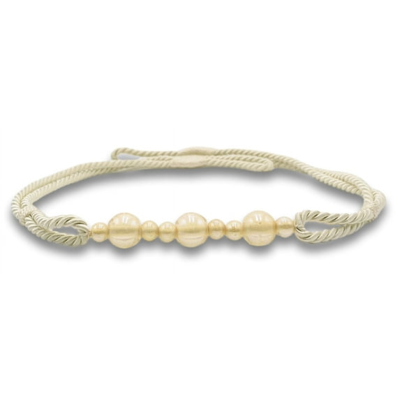 Beautiful Rope Curtain and Drapery Holdback Embellished with Glass Beads Tieback, 26" Spread (66cm), 3/16" (0.5cm) Thick # RTB9920BEADED,, Cream Ivory #A2 (Ivory / Cream) Set of 4