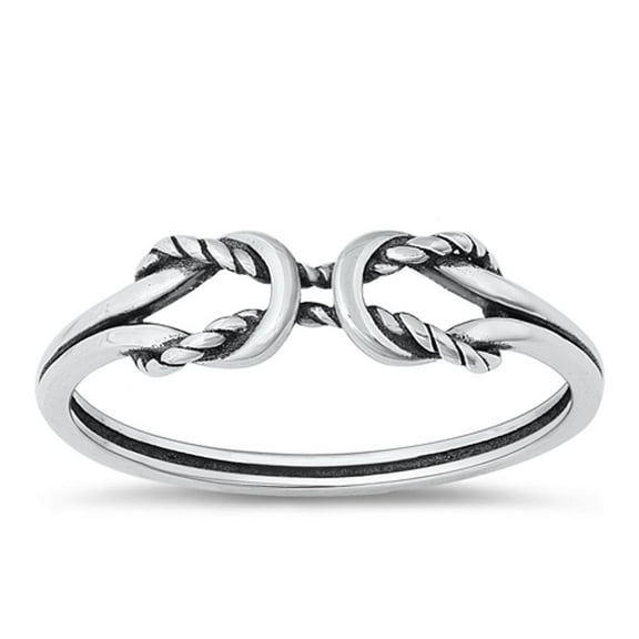 Beautiful Rope Knot Ring .925 Sterling Silver Infinity Band Jewelry Female Male Unisex Size 8