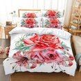 Beautiful Rose Floral Duvet Cover Garden Flowers Bedding Set Microfiber