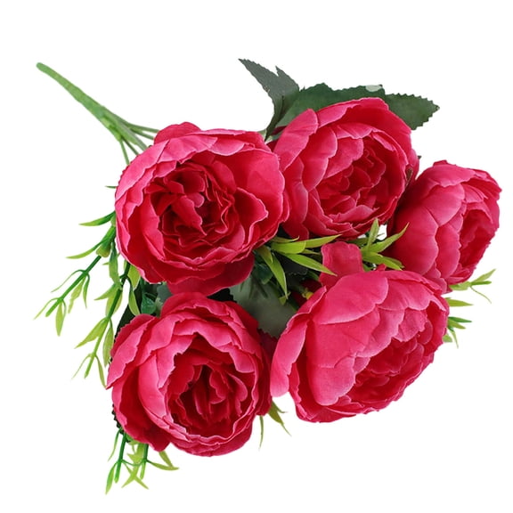 Beautiful Rose Peony Artificial Silk Flowers Small Bouquet Flores Silk Peony Bouquet Home Decoration Accessories Home Party Spring Wedding Decoration Fake Flower
