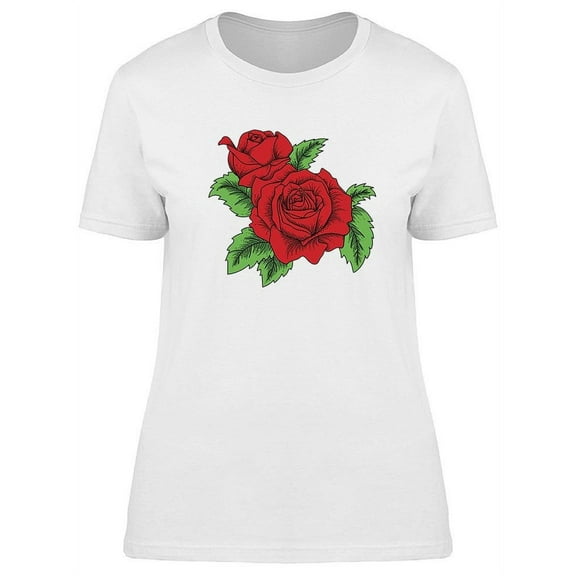 Beautiful Roses T-Shirt Women -Image by Shutterstock, Female Medium