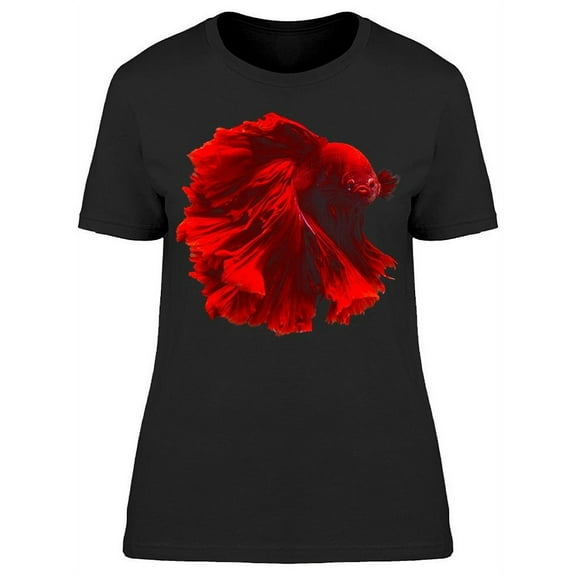 Beautiful Rosetail Red Betta  T-Shirt Women -Image by Shutterstock, Female Small