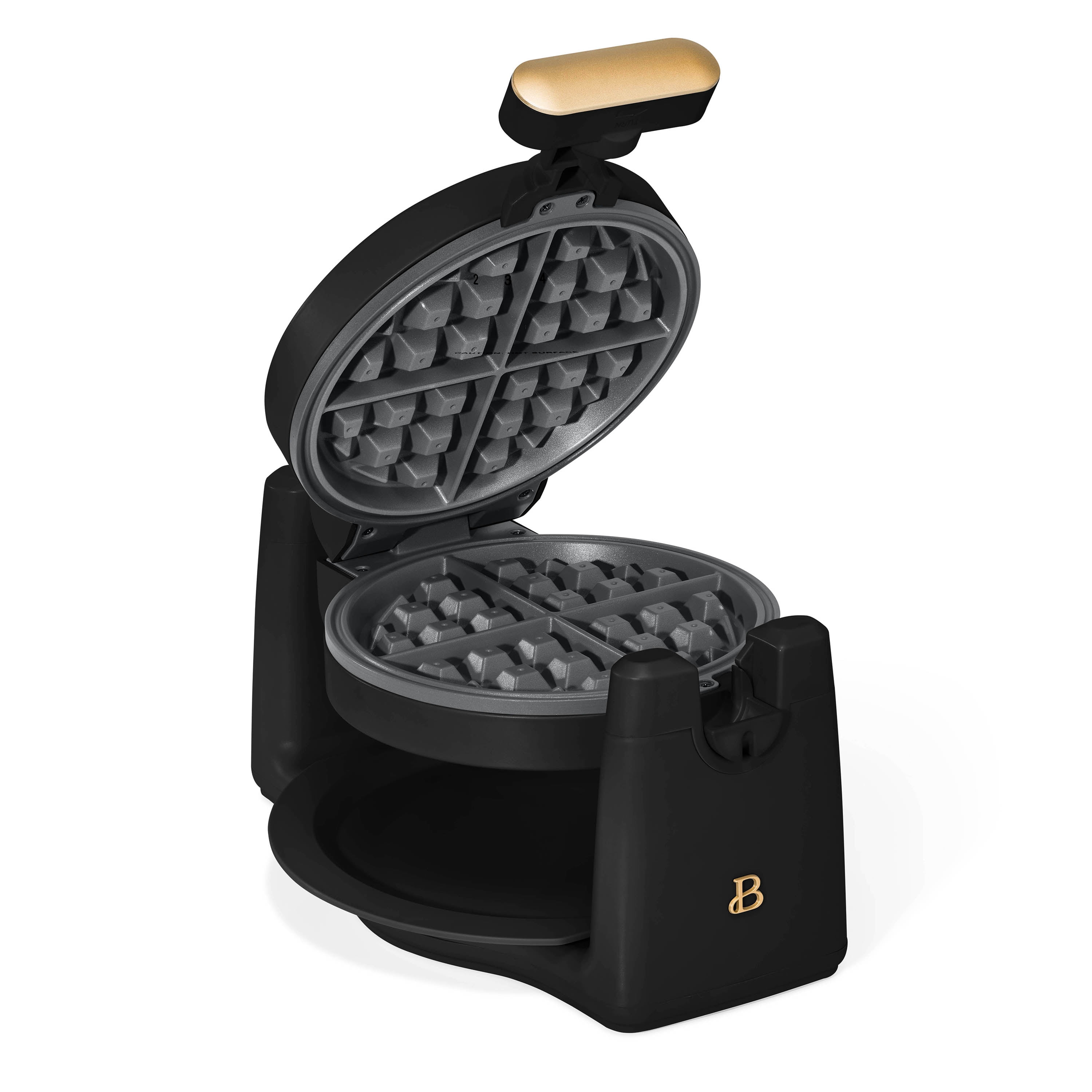 Beautiful Rotating Belgian Waffle Maker, Black Sesame by Drew Barrymore