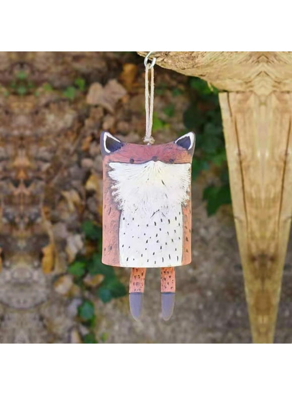 Beautiful Rustic Animal Wind Chimes,Boho Handmade Garden Decor Gift,Fox