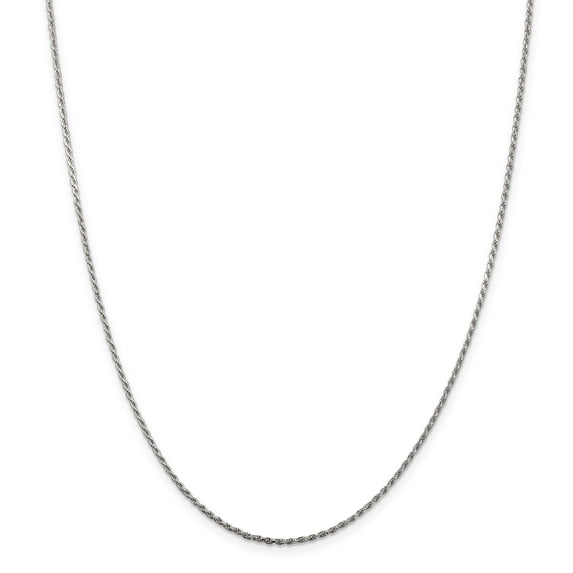 Beautiful SS Rhodium Plated 1.5mm Diamond-cut Rope Chain