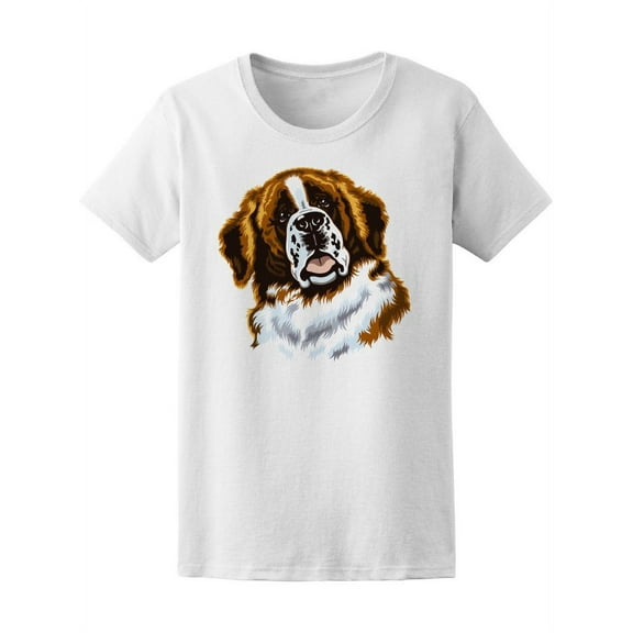 Beautiful Saint Bernard Sketch T-Shirt Women -Image by Shutterstock, Female Medium