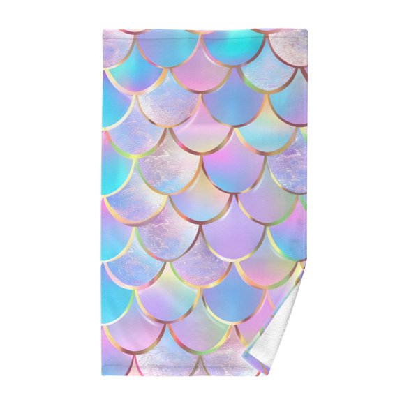 Beautiful Scale Cotton Face Towels Absorbent Hand Towel Soft Bathroom Towel for Kitchen Hotel Decoration