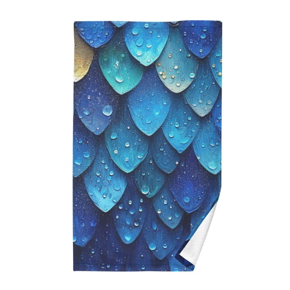 Beautiful Scales Cotton Face Towels Absorbent Hand Towel Soft Bathroom Towel for Kitchen Hotel Decoration