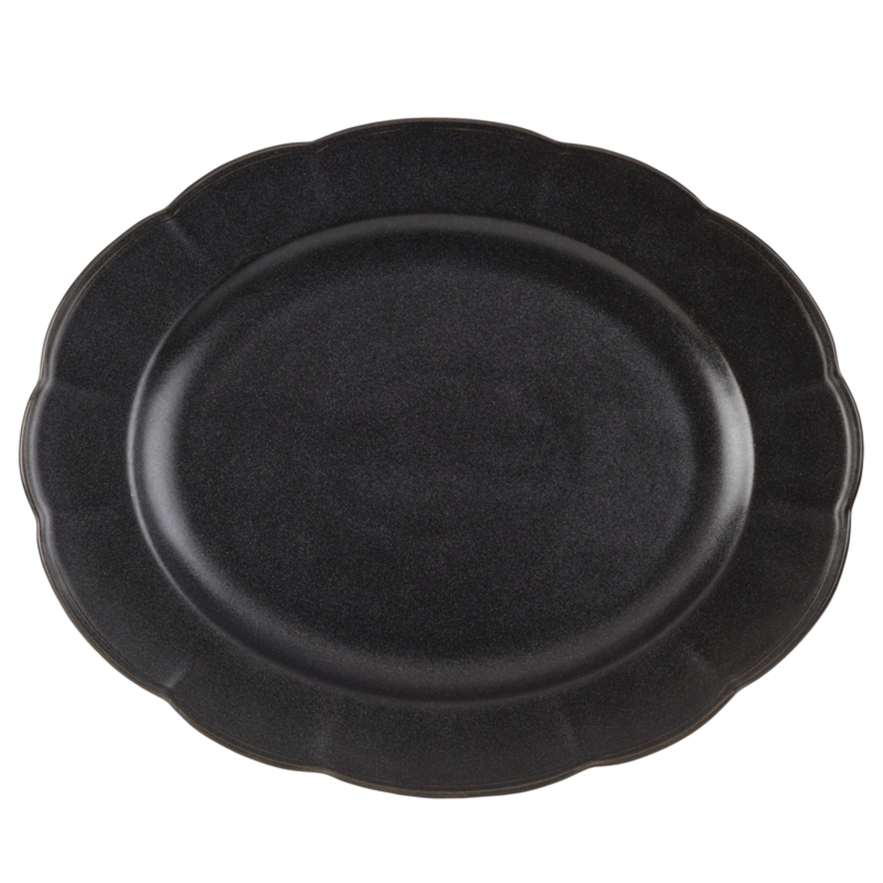 Beautiful Scallop 15.5 Inch Platter Black by Drew Barrymore - Walmart.com