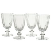 Beautiful Scallop Glass Goblets Set of 4 Cornflower Blue by Drew Barrymore