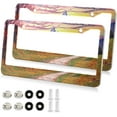 thumbnail image 1 of Beautiful Scenery License Plate Frame, Aluminum Car Tag Frames, 2 Pack Universal Car License Plate Covers with 2 Holes and Screws Decorative, 1 of 7