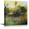thumbnail image 1 of Beautiful Scenery of PARC De La Ciutadella in Barcelona in Oil Painting Style - Canvas Art Wall Art - 24" x 24", 1 of 4