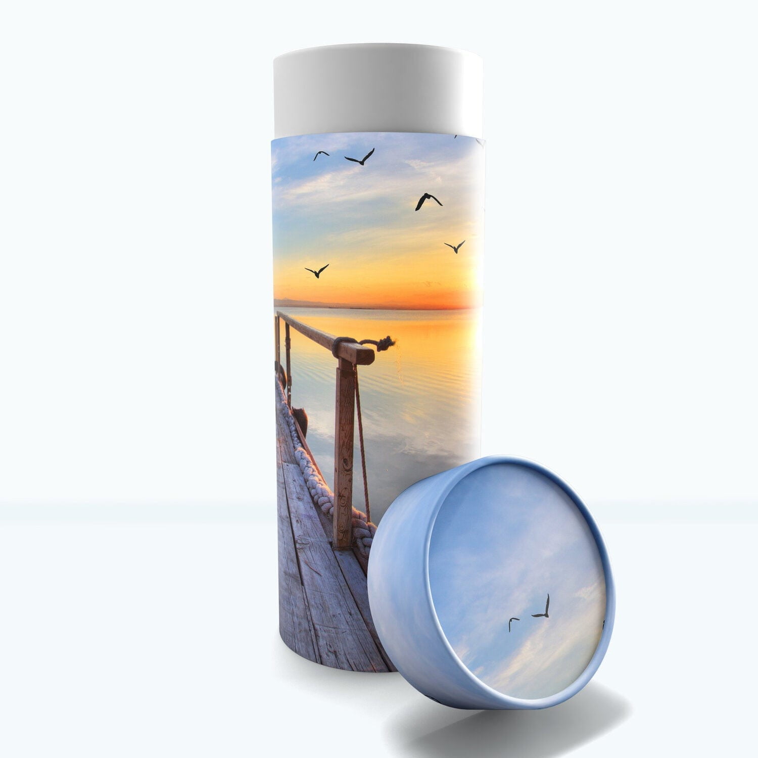 Beautiful Scenes - Dock of the Bay Scattering Urn - Biodegradable Urns for Human Ashes Adult for Funeral, Burial, Niche, or Columbarium Cremation - Urns for Adult Ashes - Scattering Urns - Large