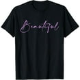 thumbnail image 1 of Beautiful Script Pink Lettering on Black Unisex T Shirt Unisex Tee, 1 of 6
