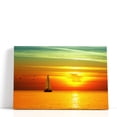 thumbnail image 1 of Beautiful Sea Sunset and Boat - Wrapped Canvas Print Wall Art | 24" W x 16" H, 1 of 4
