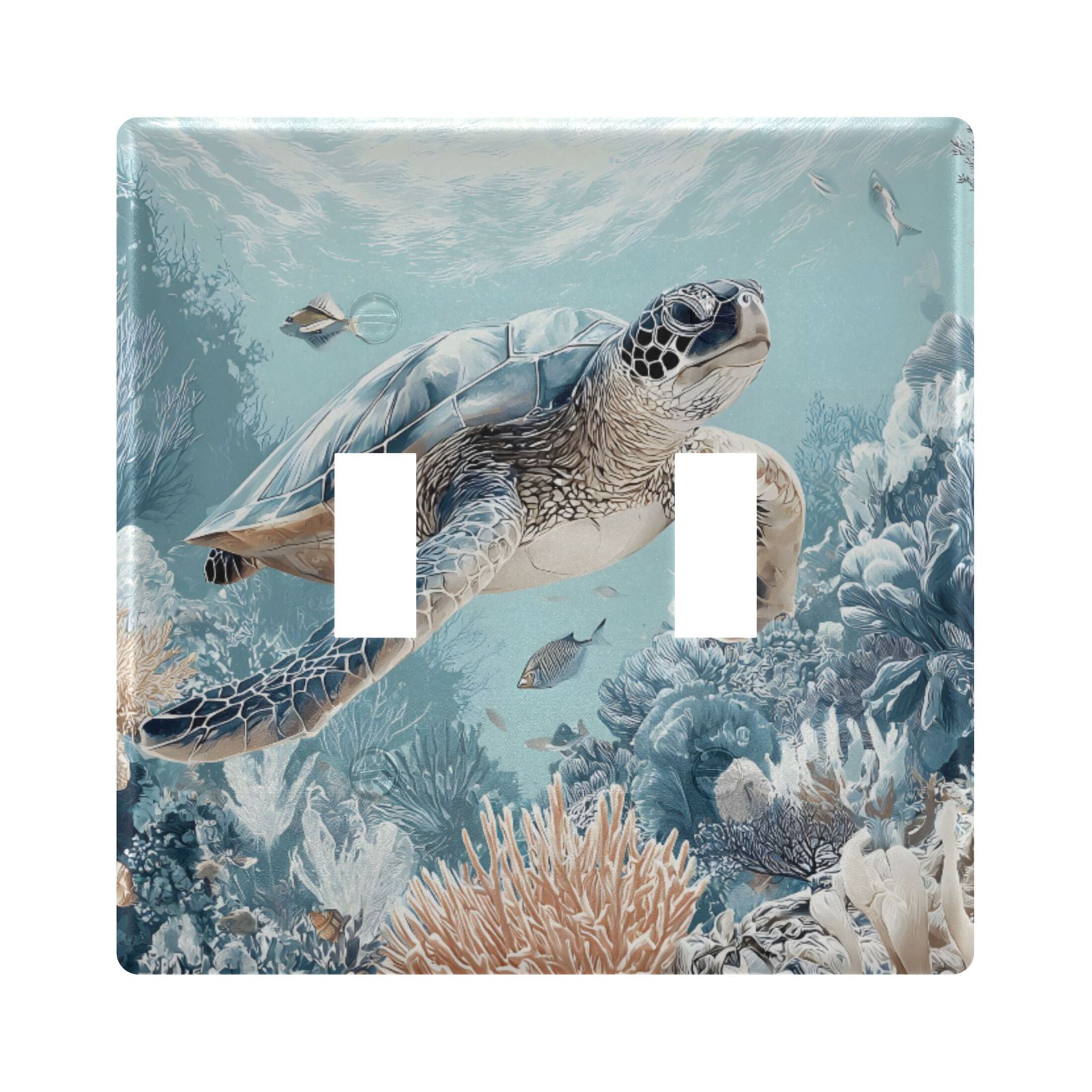 Beautiful Sea Turtle Corals Pastel Light Switch Cover Electrical Outlet ...