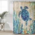 thumbnail image 1 of Beautiful Sea Turtles Shower Curtain Sets Bathroom, Classic Stylish Blue Ocean Waterproof Shower Curtain with Hooks, Sea Beach Theme Shower Curtain Fits Perfect to Every Bath Decor 72x84IN, 1 of 6