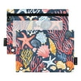 thumbnail image 1 of Beautiful Seashells Corals Starfishes 2 Pack Pencil Pouch for 3 Ring Binder Smooth Zipper Folders with Pockets Clear Window Pencil Case, 1 of 6