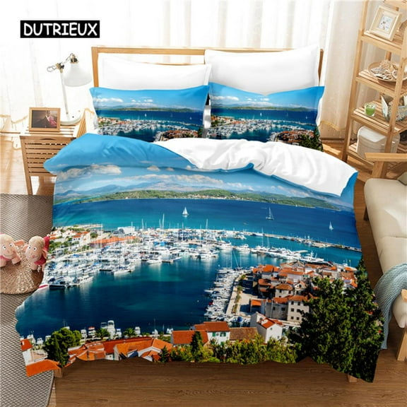 Beautiful Seaside Bedding Set Duvet Cover Set 3d Bedding Digital Printing Bed Linen Size Bedding Set Fashion Design