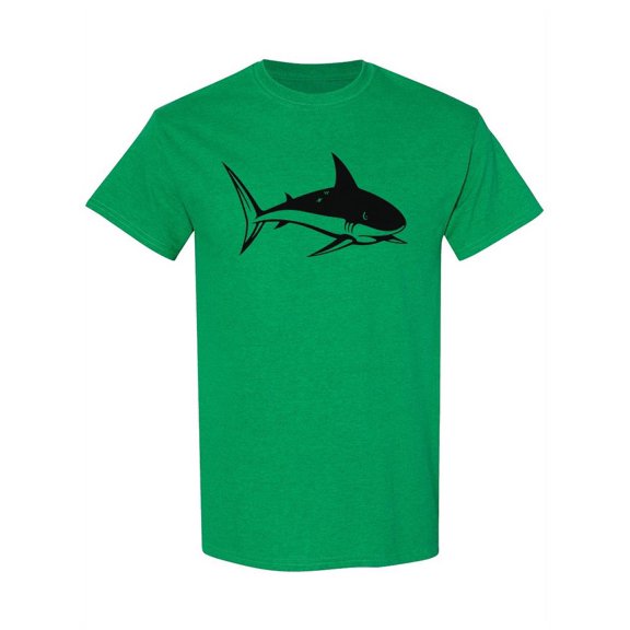 Beautiful Shark Fish Line Design T-Shirt Men -Image by Shutterstock, Male x-Large