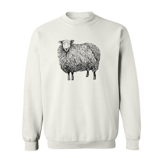 Beautiful Sheep Pencil Drawing Sweatshirt Men -Image by Shutterstock, Male 3X-Large