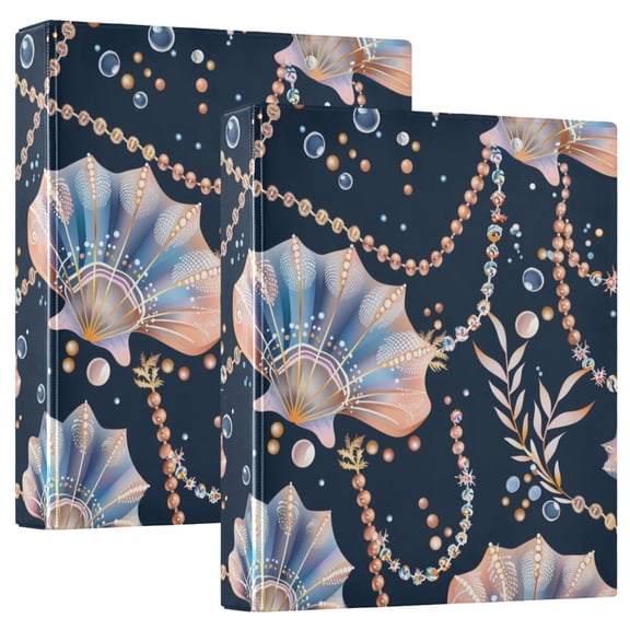 Beautiful Shell Necklaces Hardcover 3 Ring Binder 1.5” Round Rings Letter Size Paper Pockets for School Office Supplies