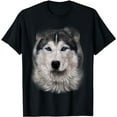 thumbnail image 1 of Beautiful Siberian Husky Dog Face T-Shirt, 1 of 5