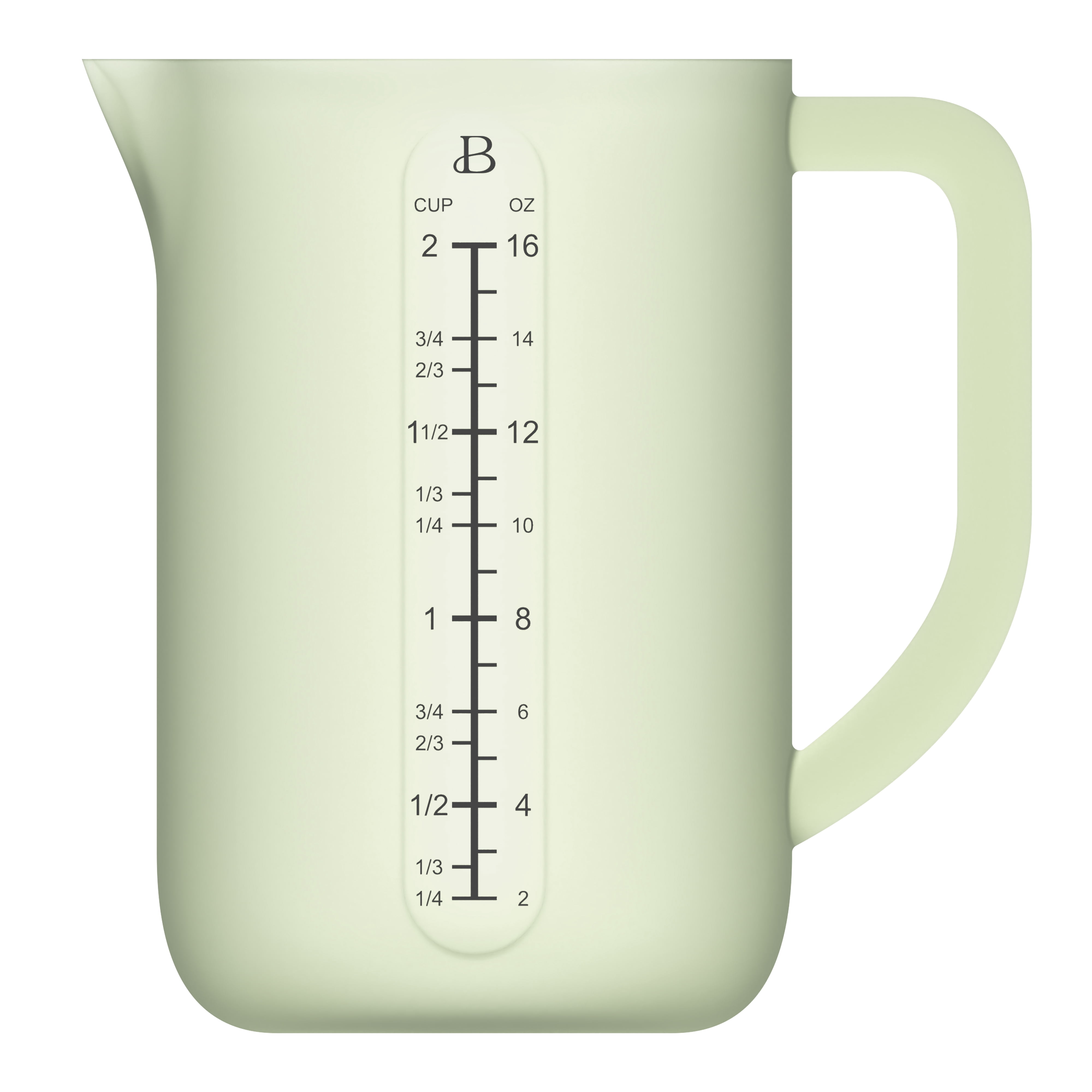 Beautiful 2 Cup Silicone Measuring Cup, Sage Green by Drew Barrymore