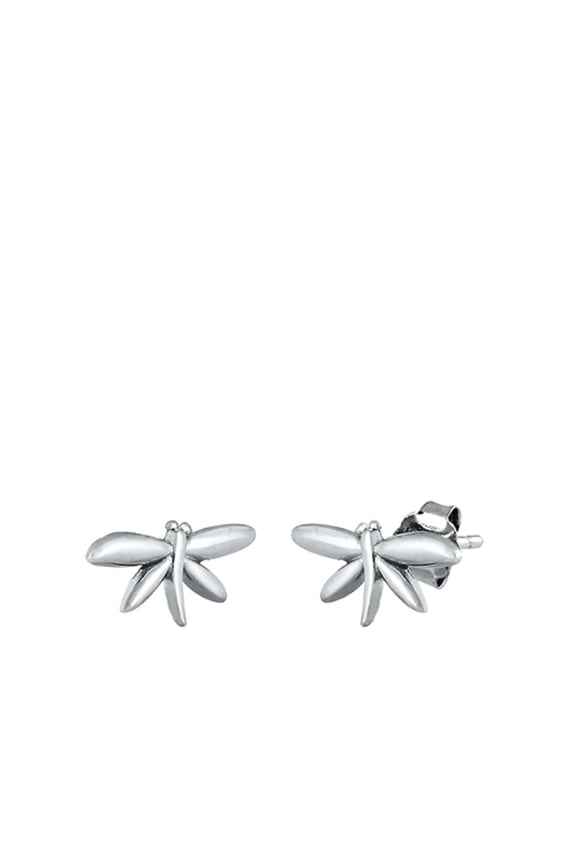 Beautiful Silver Dragonfly Stud Earrings Oxidized Fantasy Animal 925 New Jewelry Female Unisex