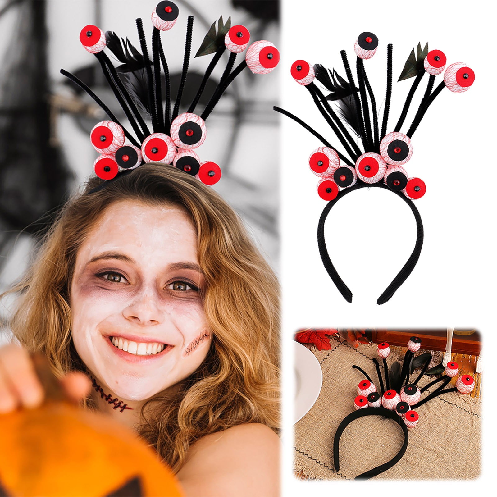 Beautiful Simple Hair Clip Red Film Eyeball Hoeing Festival Cap