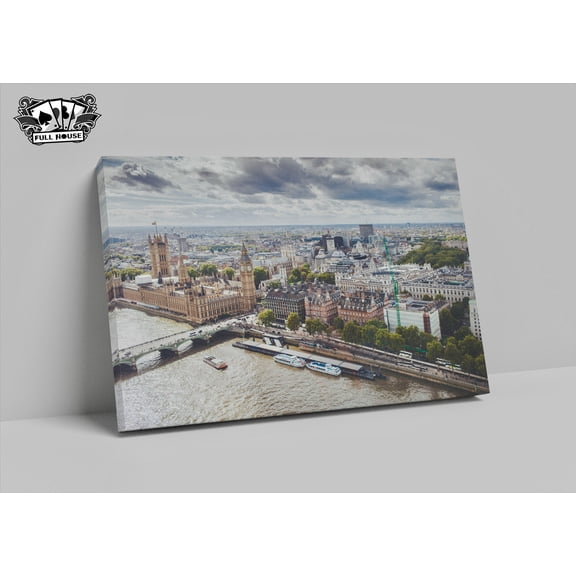 Beautiful Sky View of London United Kingdom with Big Ben Canvas Print - Full House (12″×16″)