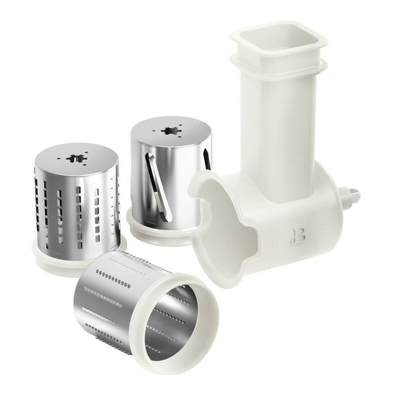 Beautiful Slicer/Shredder Stand Mixer Attachment with 3 Stainless Steel Cutting Blades, by Drew Barrymore