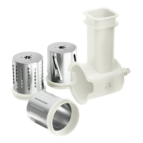 Beautiful Slicer/Shredder Stand Mixer Attachment with 3 Stainless Steel Cutting Blades, by Drew Barrymore