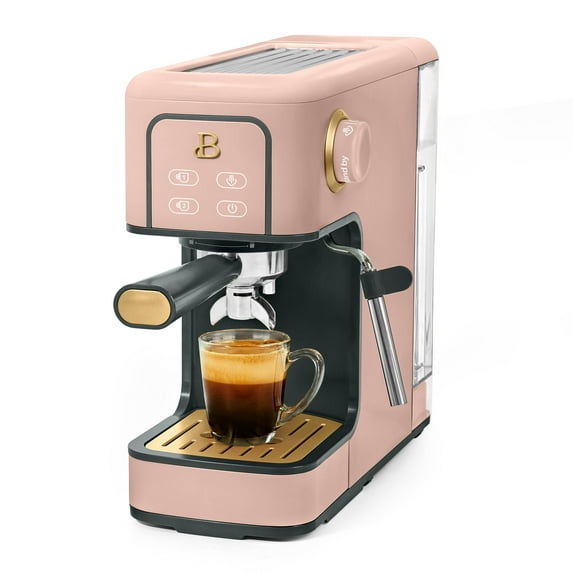 Beautiful Slim Espresso Machine with 20-Bar Pressure, Rose by Drew Barrymore