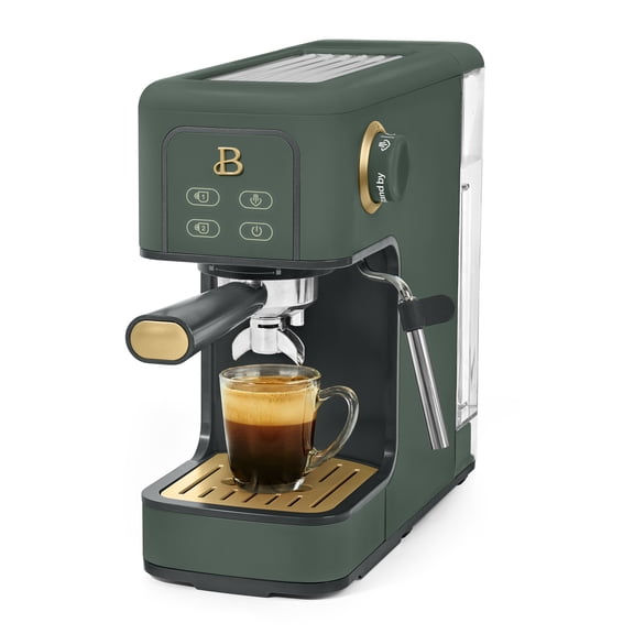 Beautiful by Drew Barrymore Slim Espresso Machine, 20 Bar, Thyme Green