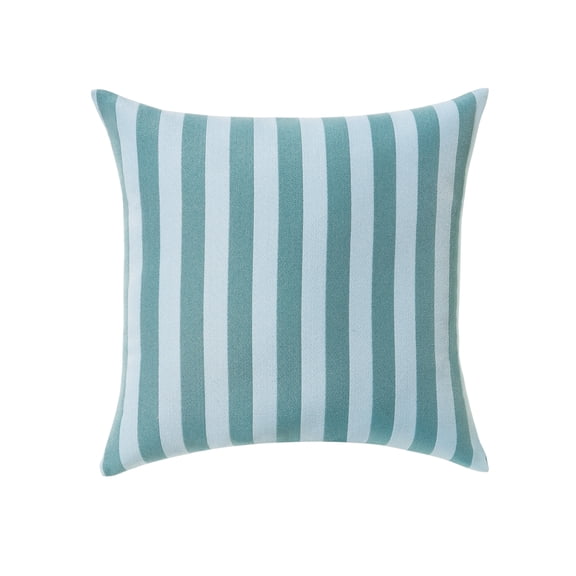 Beautiful 18" x 18" Decorative Outdoor Pillow by Drew Barrymore, Blue Stripe