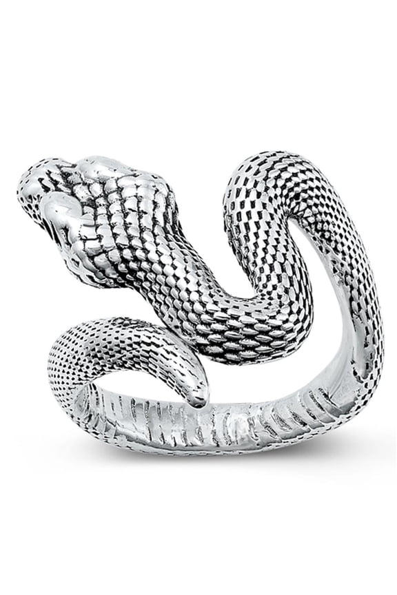 Beautiful Snake Ring .925 Oxidized Sterling Silver Band Jewelry Female Male Unisex Size 11