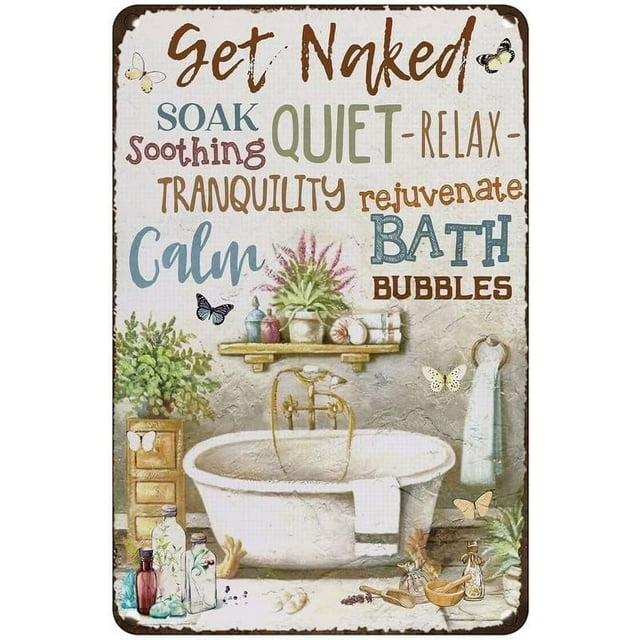 Beautiful Soak Soothing Relax Novelty Retro Metal Tin Sign, Funny Wall
