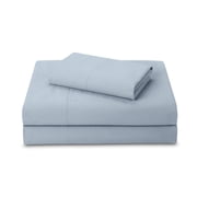 Beautiful Solid 3-Piece 100% Cotton Percale Cornflower Blue Sheet Set, Twin by Drew Barrymore