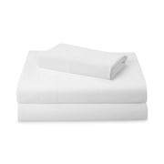 Beautiful Solid 3-Piece 100% Cotton Percale White Sheet Set, Twin by Drew Barrymore