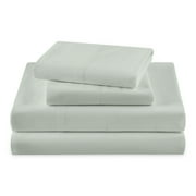 Beautiful Solid 4-Piece 100% Cotton Washed Percale Sage Green Sheet Set, Full by Drew Barrymore