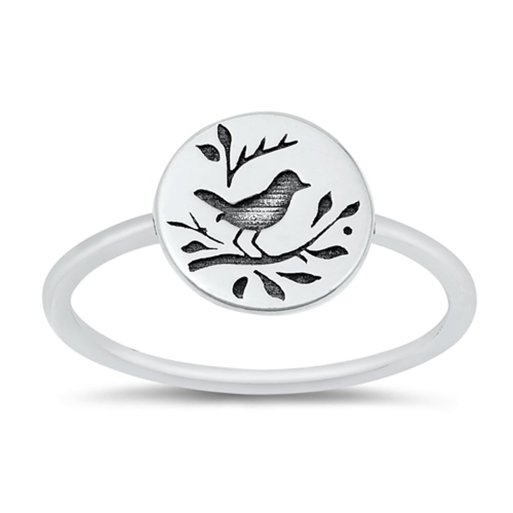 Beautiful Songbird Nature Bird Ring .925 Sterling Silver Band Jewelry Female Male Unisex Size 5 Walmart Business Supplies