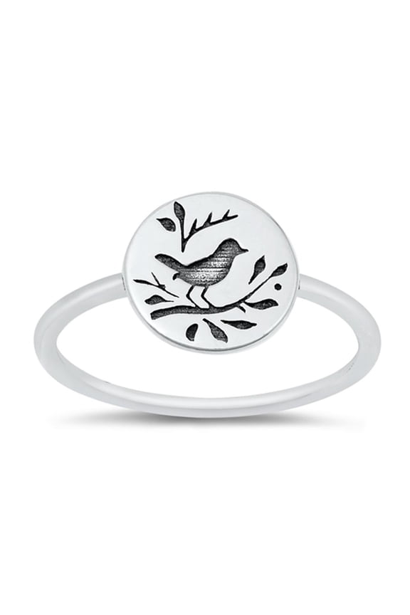 Beautiful Songbird Nature Bird Ring .925 Sterling Silver Band Jewelry Female Male Unisex Size 8