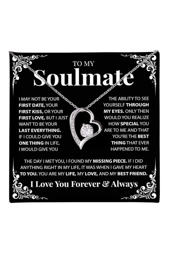 To My Beautiful Soulmate Necklace For Women, Necklace For Wife From Husband, Girlfriend From Boyfriend, Soulmate Her, Jewelry On Valentine, Anniversary, Birthday #5 #1763, White Forever Love Necklace