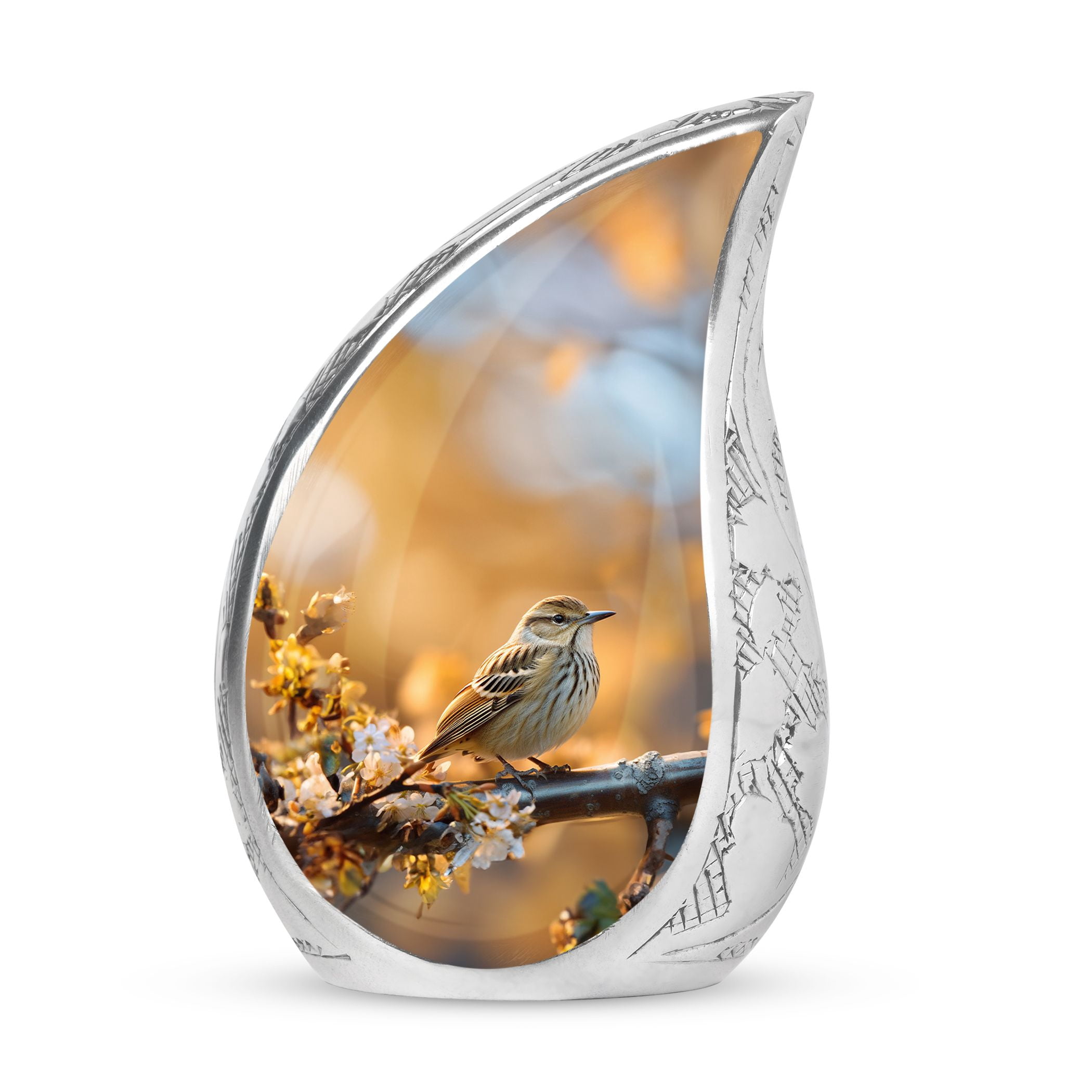 White Bird Keepsake Urn For Ashes – Small Memorial Urn For Humans & Pets, Decorative Cremation Urn For Shelves Or Gifts