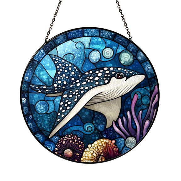 Beautiful Spotted Eagle Ray Ocean Suncatcher Round Gift Item Art