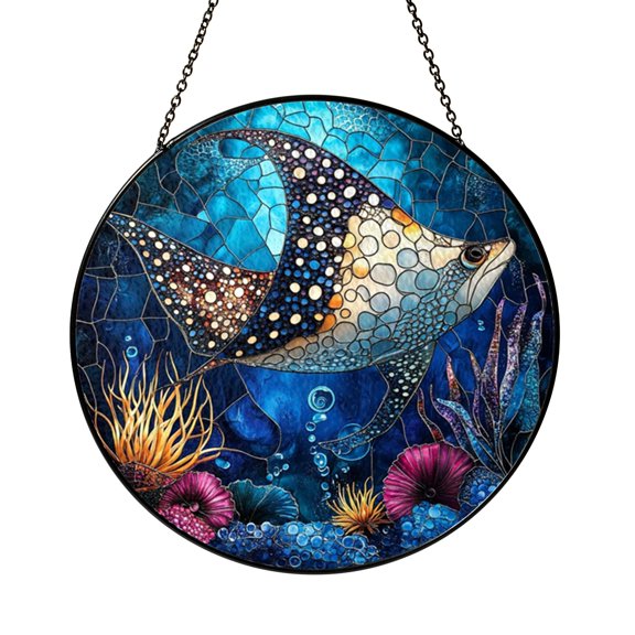 Beautiful Spotted Eagle Ray Ocean Suncatcher Round Gift Item Sun