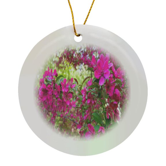 3drose, Beautiful Springtime Blossoms, Circle Porcelain Ornament