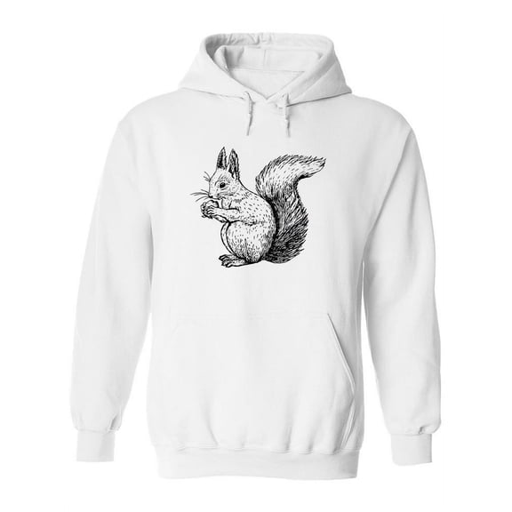 Beautiful Squirrel Drawing Hoodie Women - Women Hoodie, White, Medium