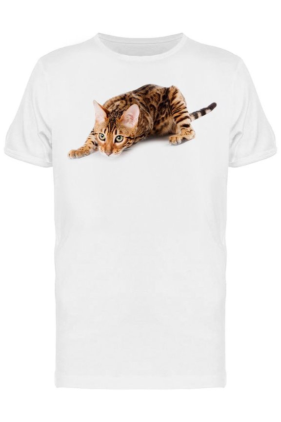 Beautiful Stalking Bengal Cat T-Shirt Men -Image by Shutterstock, Male x-Large